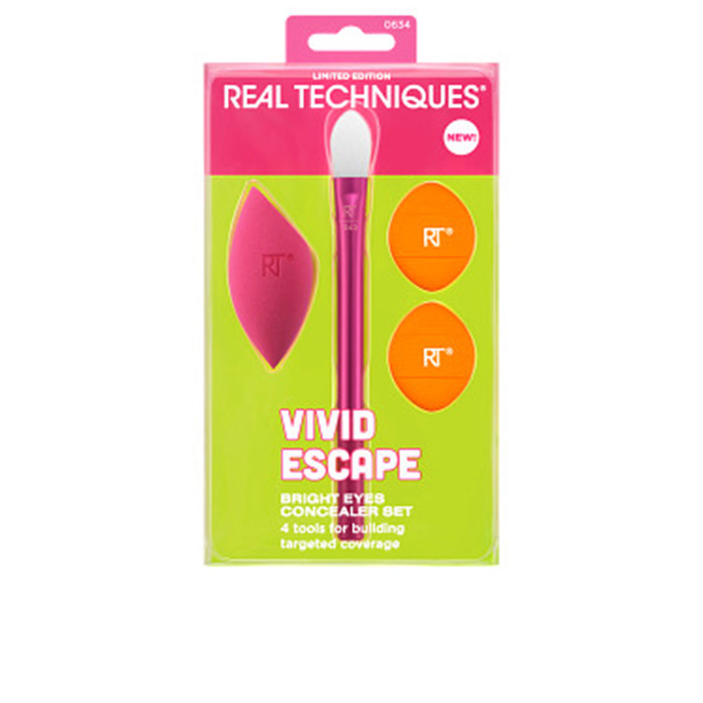 REAL TECHNIQUES VIVID ESCAPE BRIGHT EYES CONCEALER CASE 4 pcs