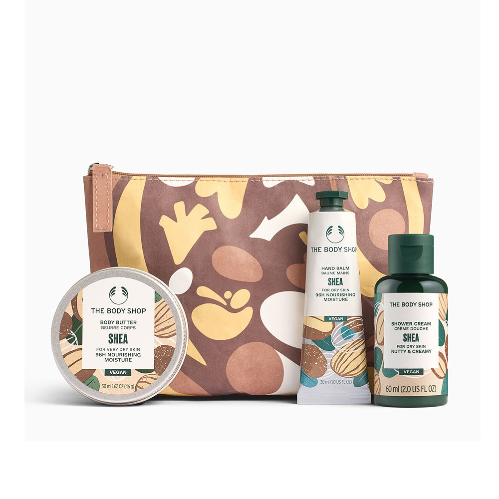 THE BODY SHOP MINI SHEA SET 4 pcs Body butter 50ml + hand balm 30ml + shower cream 60ml + toiletry bag