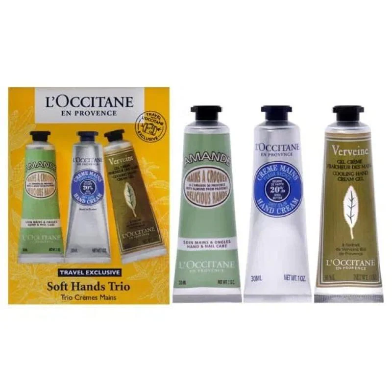 L'Occitane Soft Hands Trio Set Shea Hand Cream 30ml/Almond Hand Cream 30ml/Verbena Hand Cream 30ml   set x 90 ml