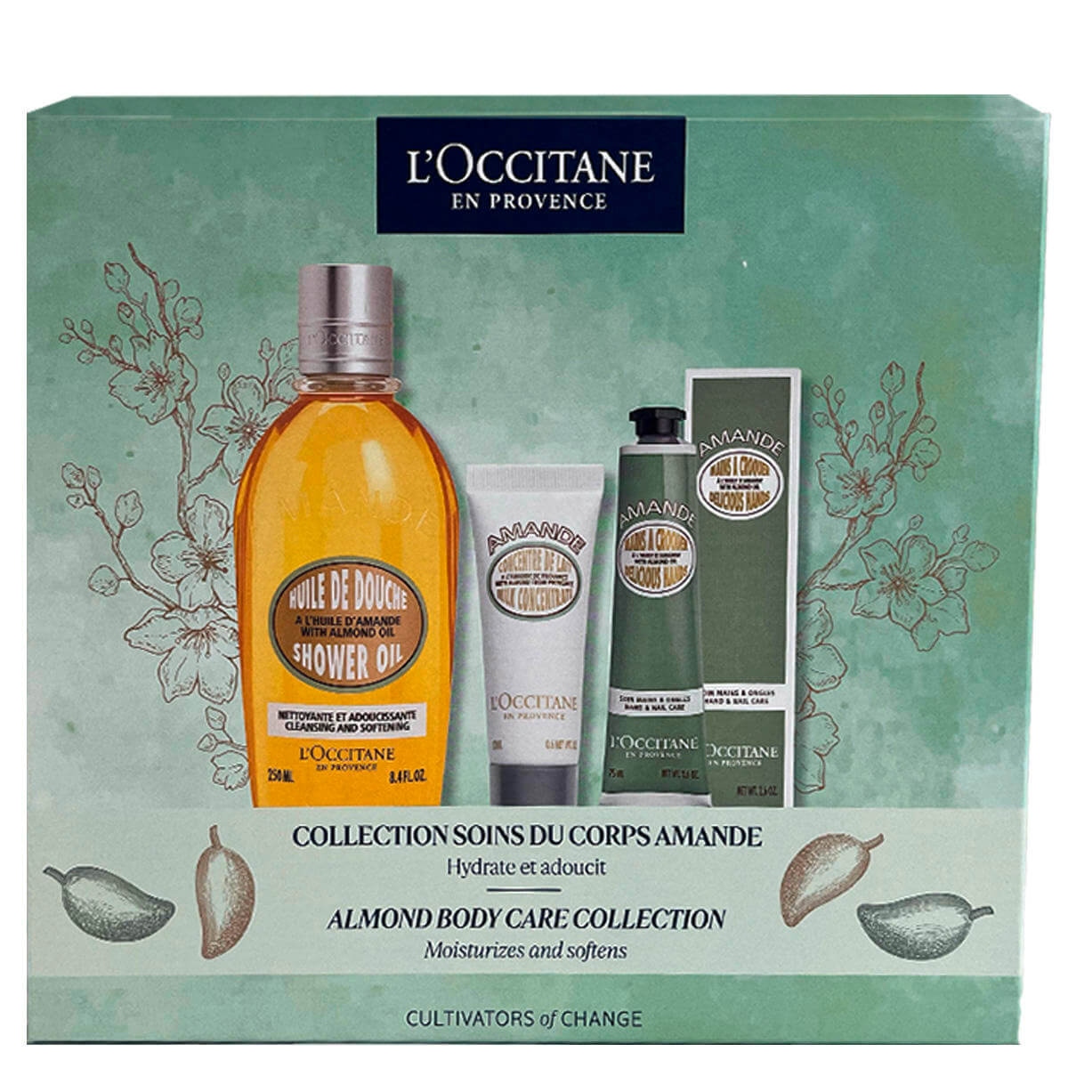 L'Occitane Sweetness Set Almond Shower Oil 250ml/Almond Hand Cream 75ml/Almond Milk Concentrate 20ml   set x 345 ml