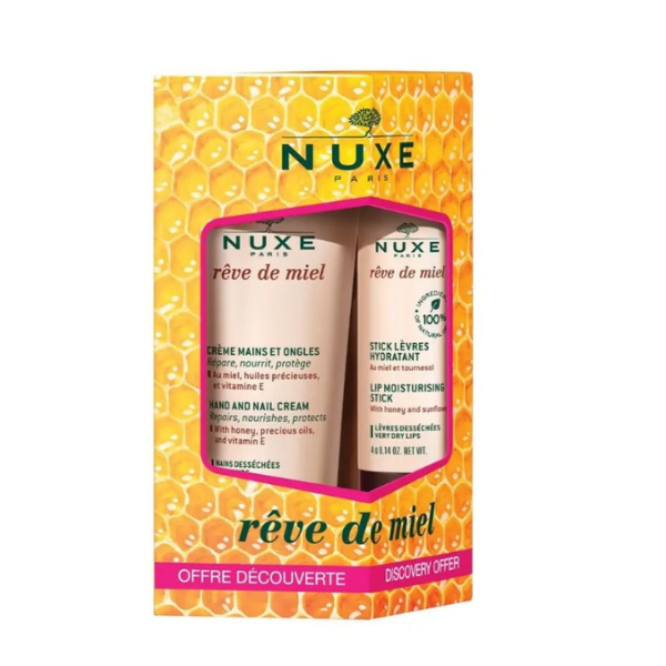 Nuxe Reve De Miel Set Hand & Nail Cream 30ml/Lip Moisturizing Stick 4g   set x 34 ml
