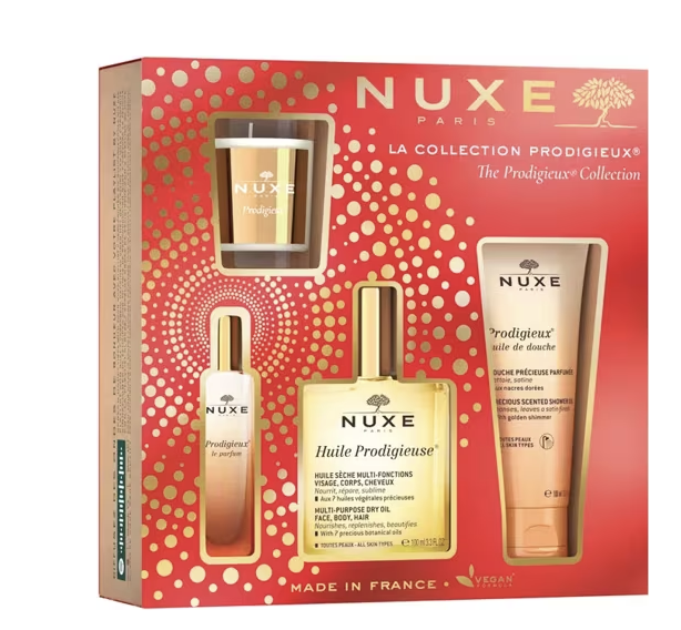 Nuxe Huile Prodigieuse Set Parfum Spray 30ml/Candle 60g/Oil 100ml/ Shower Gel 100ml   set x 290 ml