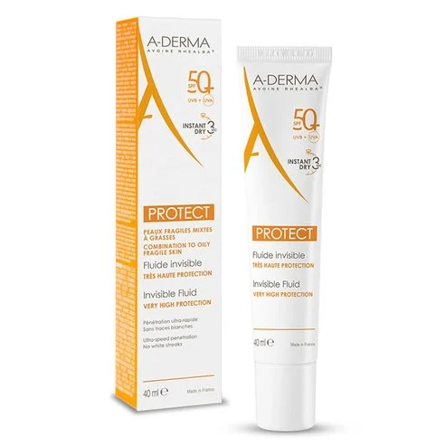 A-DERMA PROTECT αόρατο αντηλιακό υγρό προσώπου SPF50+ 40 ml