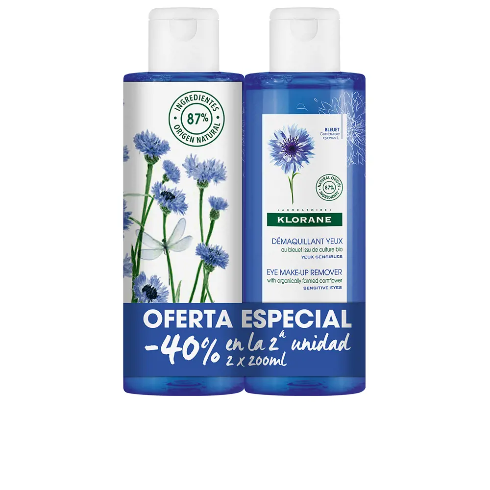 KLORANE AL ACIANO DE CULTIVO ECO MAKE-UP REMOVER FOR SENSITIVE EYES, 2-piece set