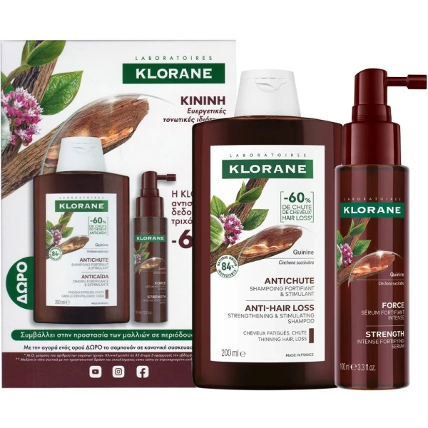 KLORANE QUININE AND EDELWEISS BIO SERUM SET 2 pcs