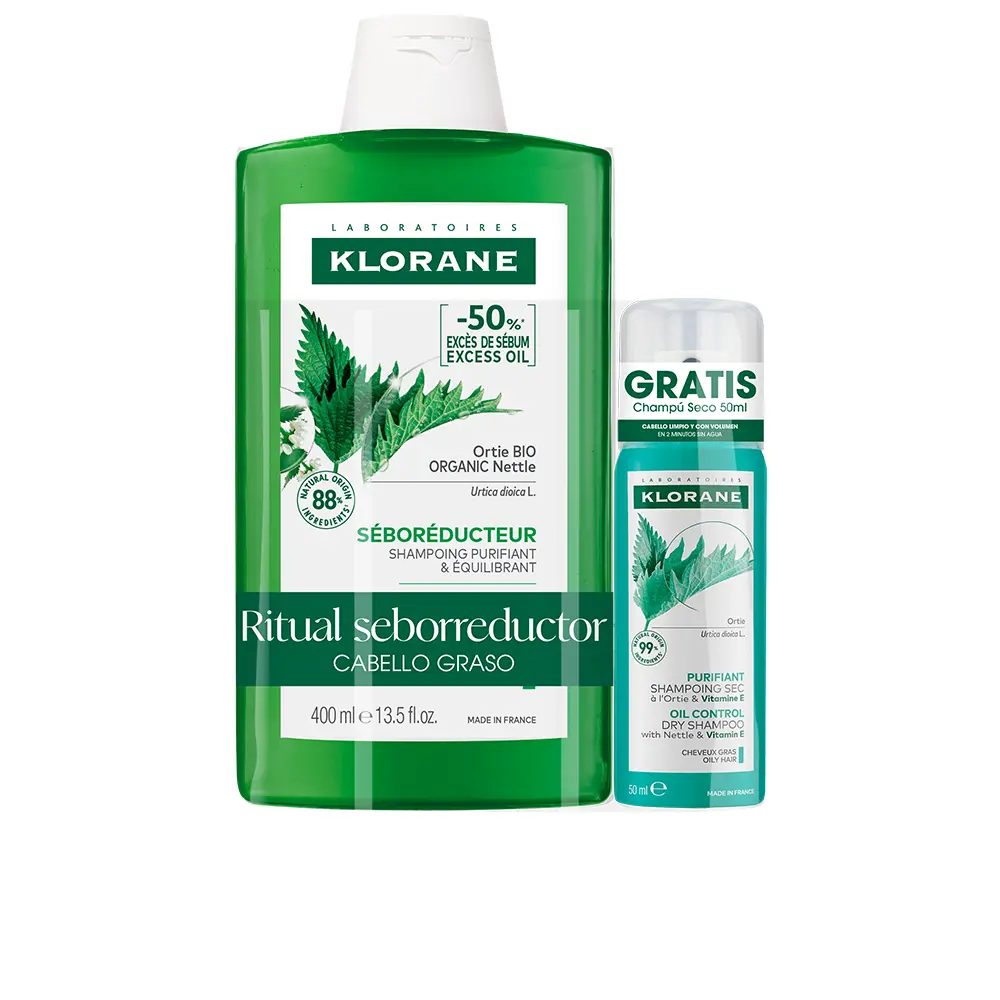 KLORANE ORGANIC NETTLE SEBORREGULATING SHAMPOO BOX 2 pcs
