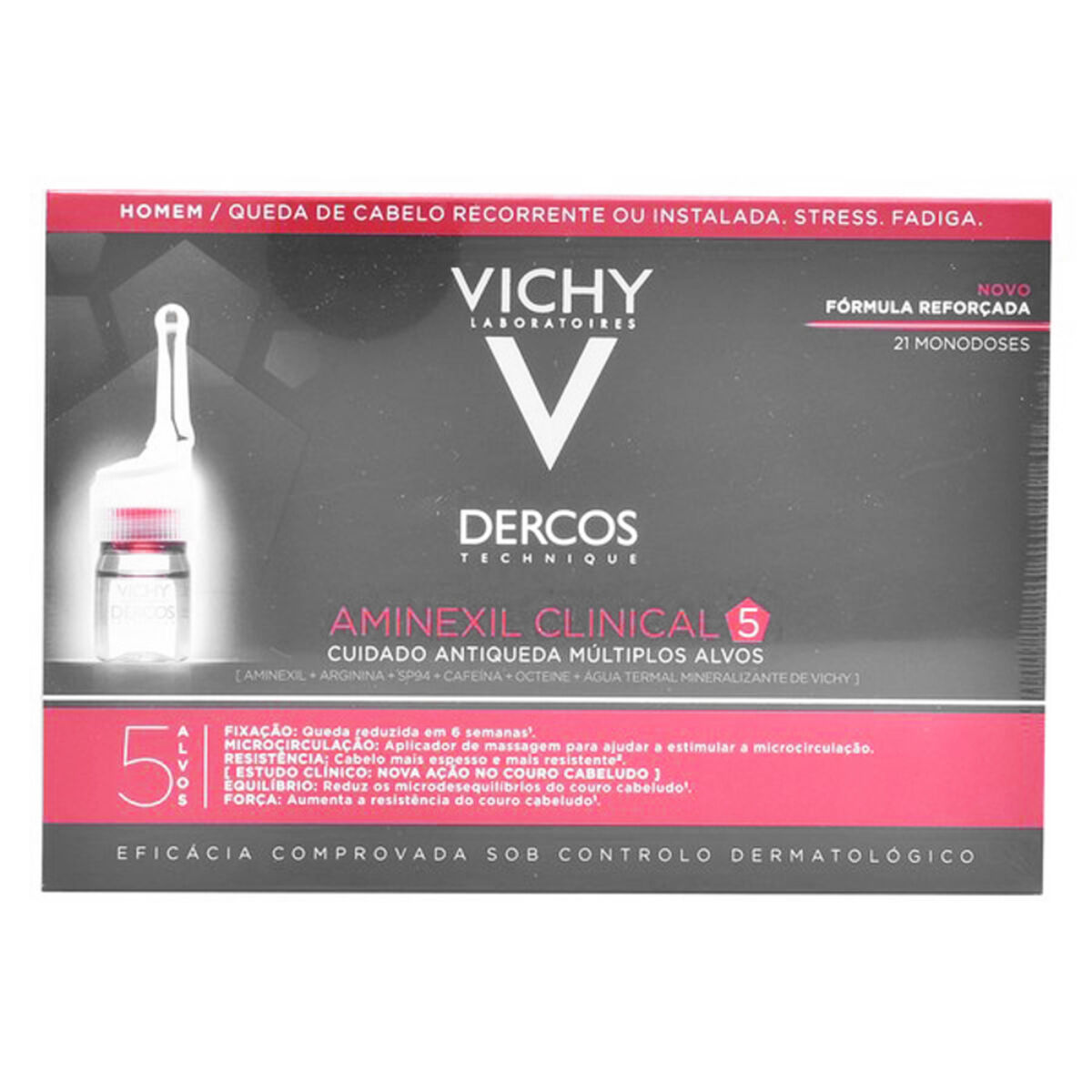 Vichy Dercos Technique Aminexil Clinical 5 Αμπούλες Μαλλιών κατά της Τριχόπτωσης για Άνδρες 21x6ml