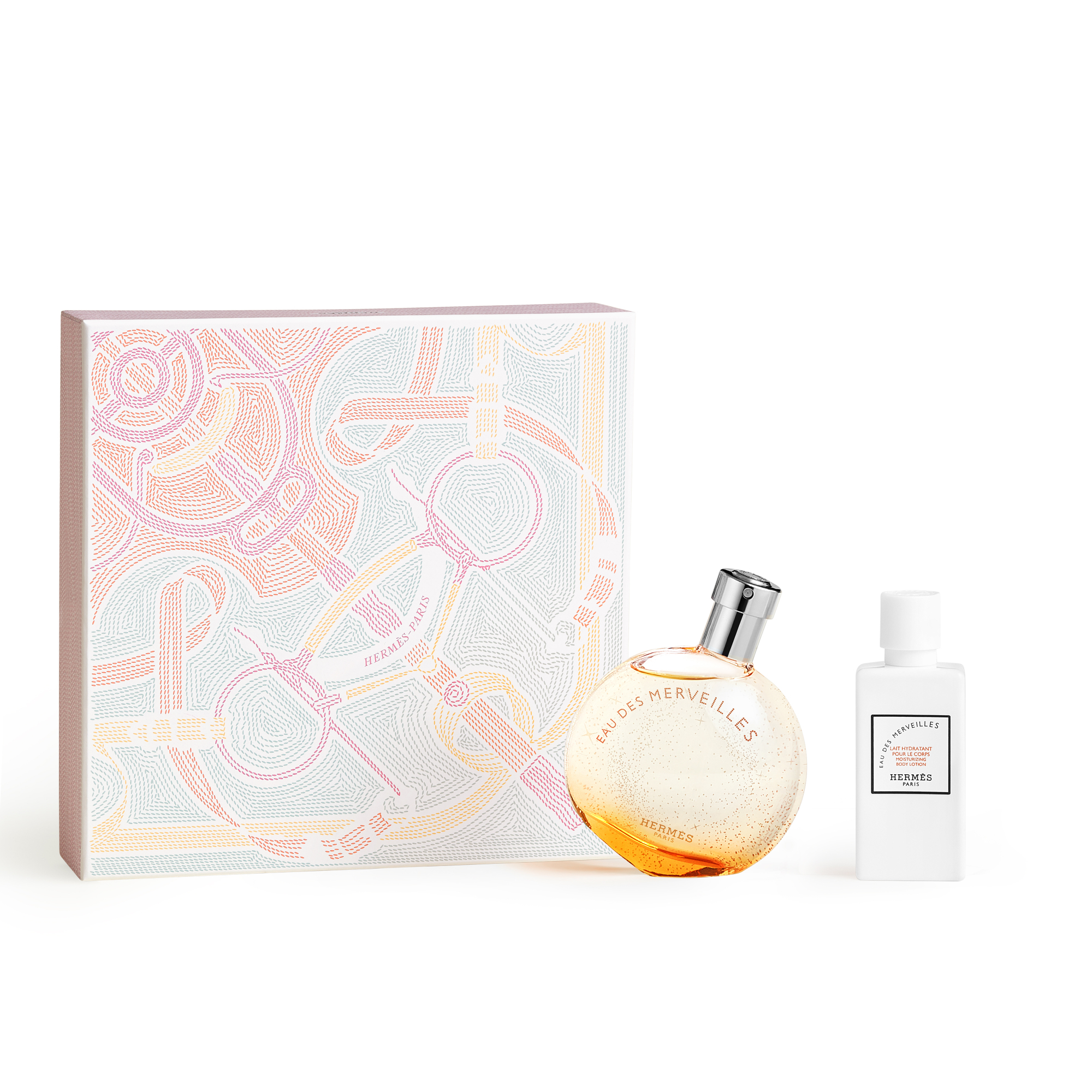 Hermes Eau Des Merveilles Giftset Edt Spray 50ml/Body Milk 40ml   set x 90 ml
