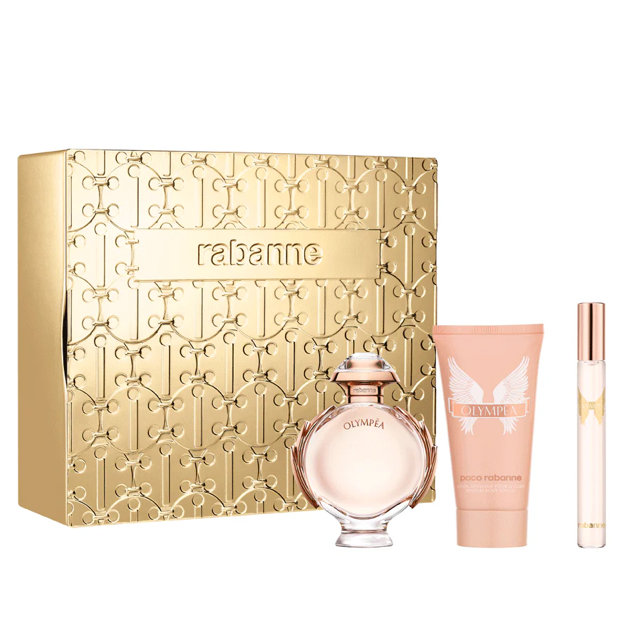 Paco Rabanne Olympea Giftset Edp Spray 50ml/Sensual Body Lotion 75ml/Travel Spray 10ml   set x 135 ml