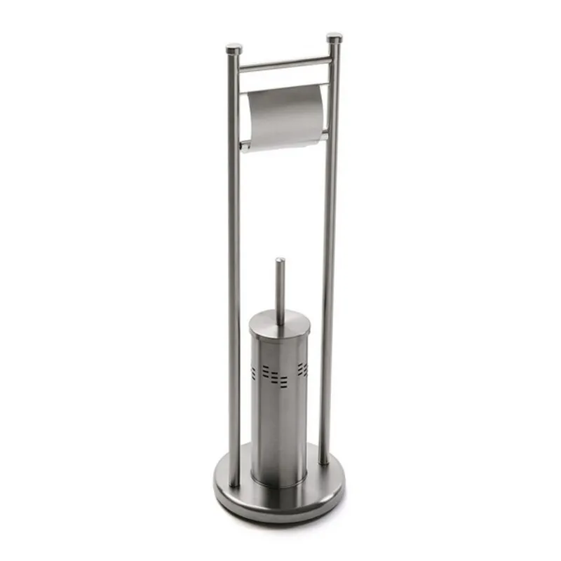 Versa Θήκη για χαρτί υγείας με βάση βούρτσας Inox Steel (22 x 76 x 22 cm)