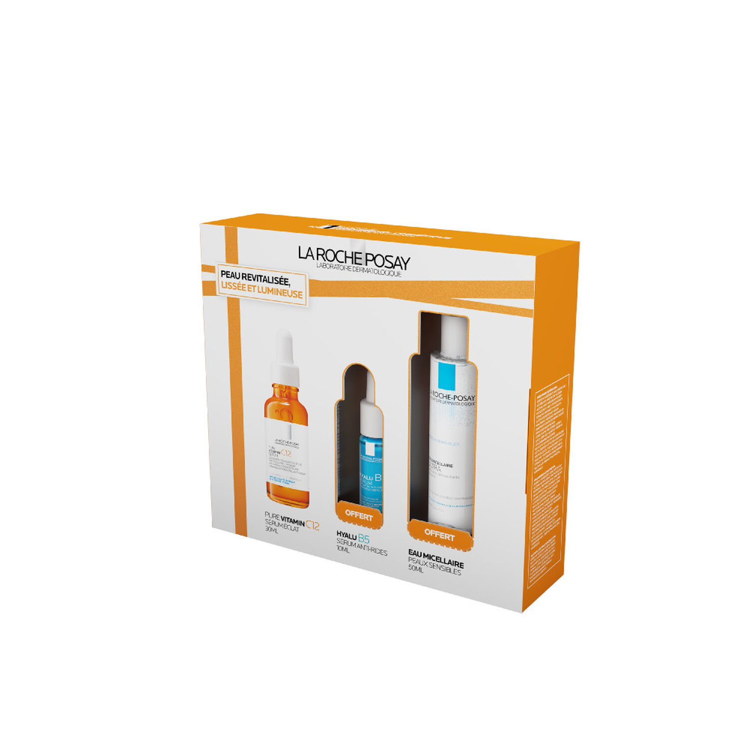 La Roche Posay Vitamin C12 Serum Set Pure Vit C12 Serum 30ml/Mini Hyalu B5 Supercharged Serum 10ml/Mini Micellar Water 50ml   set x 90 ml