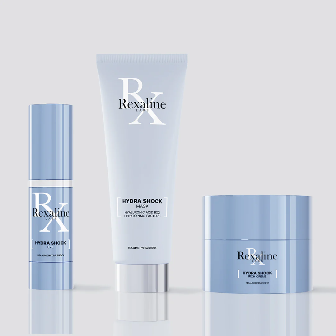 REXALINE HYDRA SHOCK CASE 4 pcs Facial mask 75 ml + Facial cream 15 ml + Facial serum 10 ml + Toiletry bag 1 unit