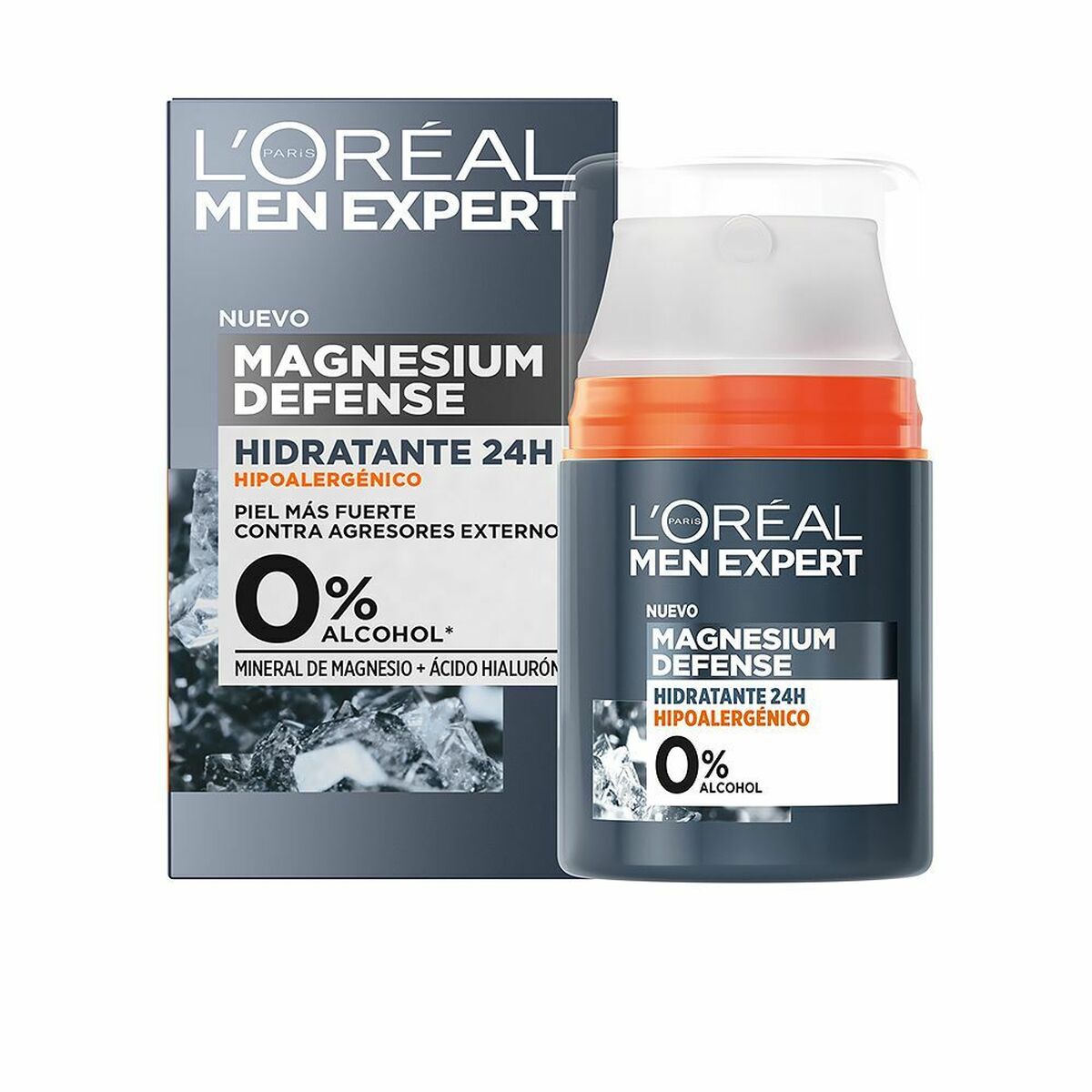 L'Oreal Paris Men Expert Magnesium Defence 24ωρη Ενυδατική Ανδρική Κρέμα Προσώπου για Ευαίσθητες Επιδερμίδες με Υαλουρονικό Οξύ 50ml