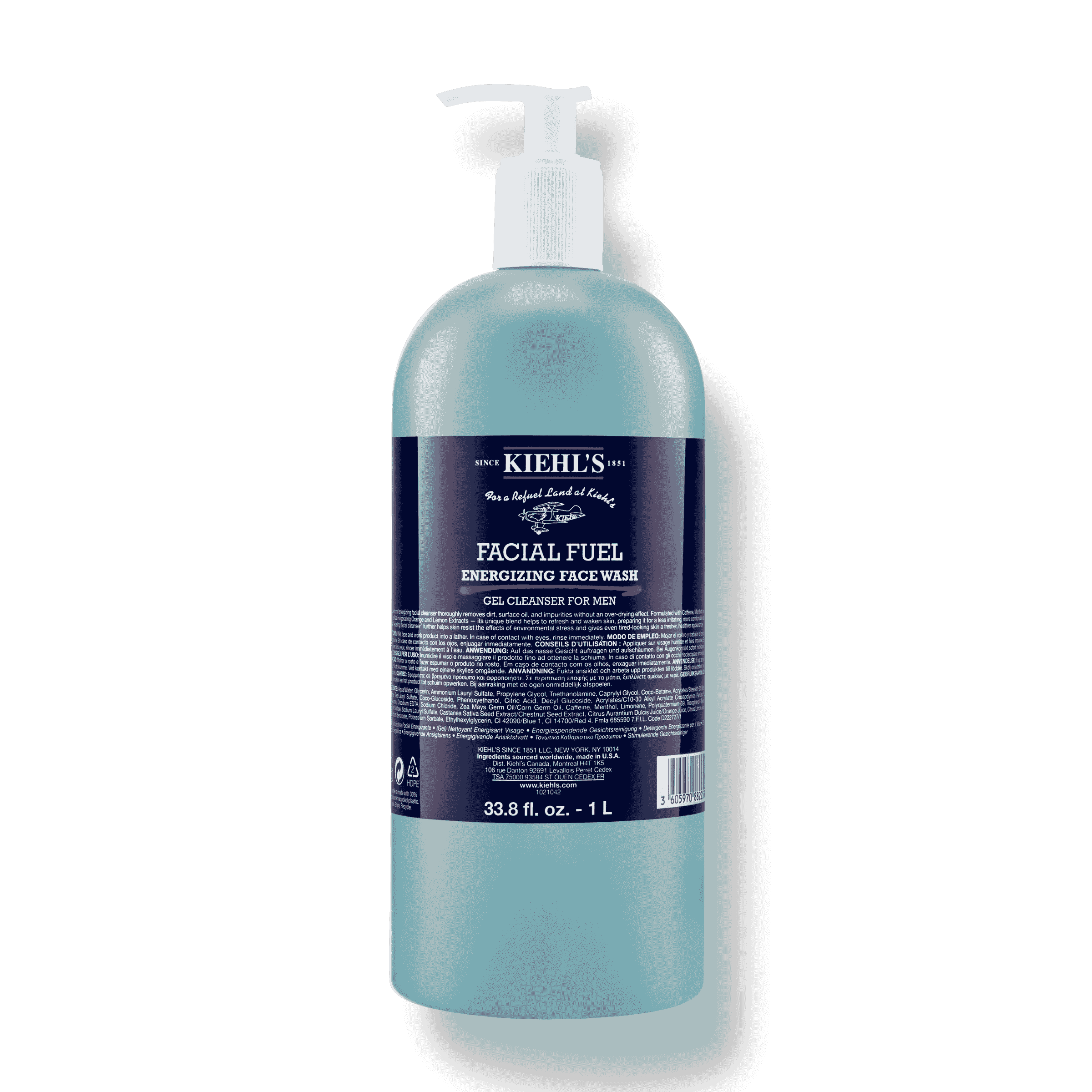 Kiehl's Men Facial Fuel Energizing Face Wash   1000 ml