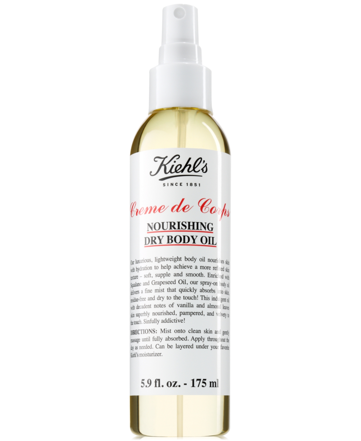 Kiehl's Creme De Corps Nourishing Dry Body Oil   175 ml