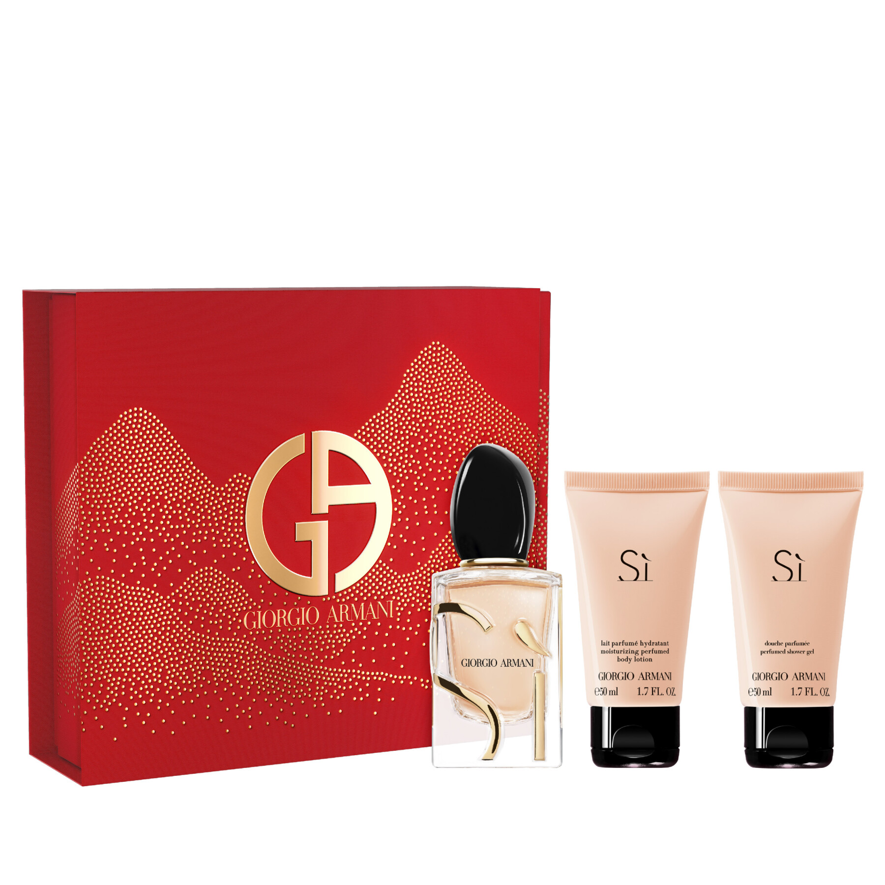 Armani Si Giftset Edp Spray 50ml/Body Lotion 50ml/Shower Gel 50ml   set x 150 ml