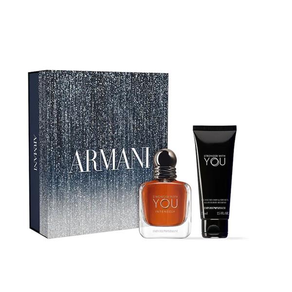 Armani Stronger With You Men Intense Giftset Edp Spray 50ml/Shower Gel 75ml  set x 125 ml