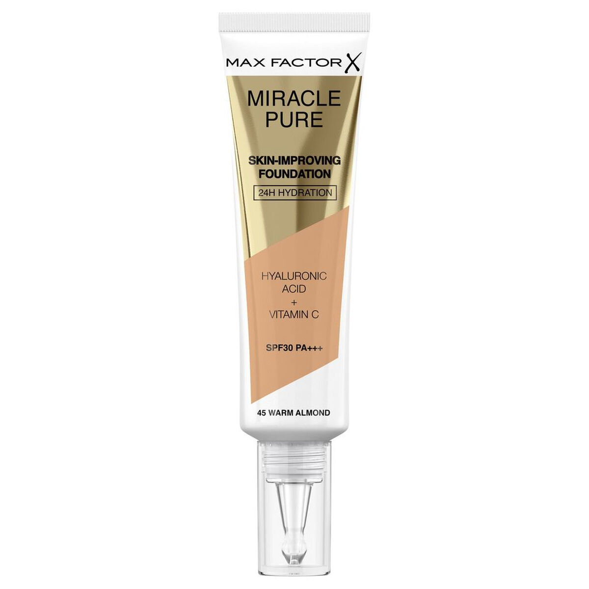 MAX FACTOR MIRACLE PURE skin-improving foundation 24h hydration SPF30 #45-warm almond 30 ml
