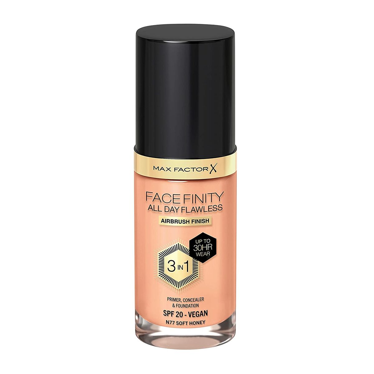 MAX FACTOR FACEFINITY 3IN1 primer, concealer & foundation #77-soft honey 30 ml