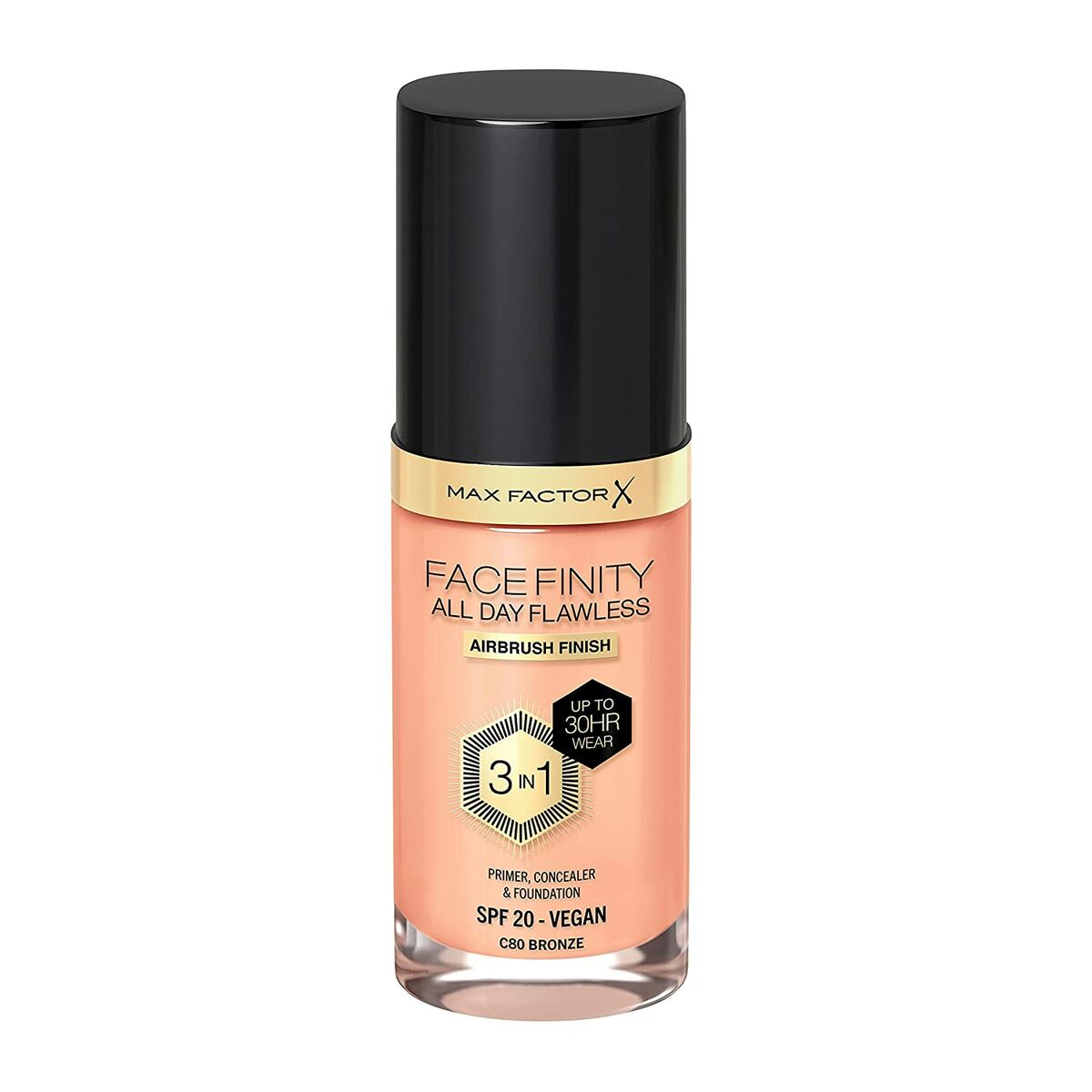 MAX FACTOR FACEFINITY 3IN1 primer, concealer & foundation #80-bronze 30 ml