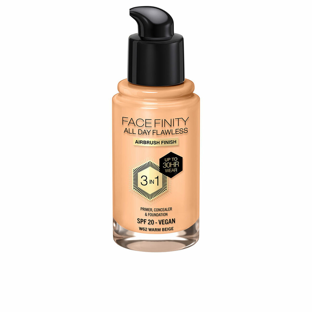 MAX FACTOR FACEFINITY ALL DAY FLAWLESS 3 IN 1 foundation #W62-warm beige 30 ml