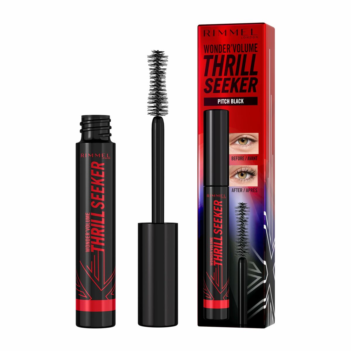 RIMMEL LONDON WONDER' VOLUME THRILL SEEKER mascara #004-pitch black 8 ml