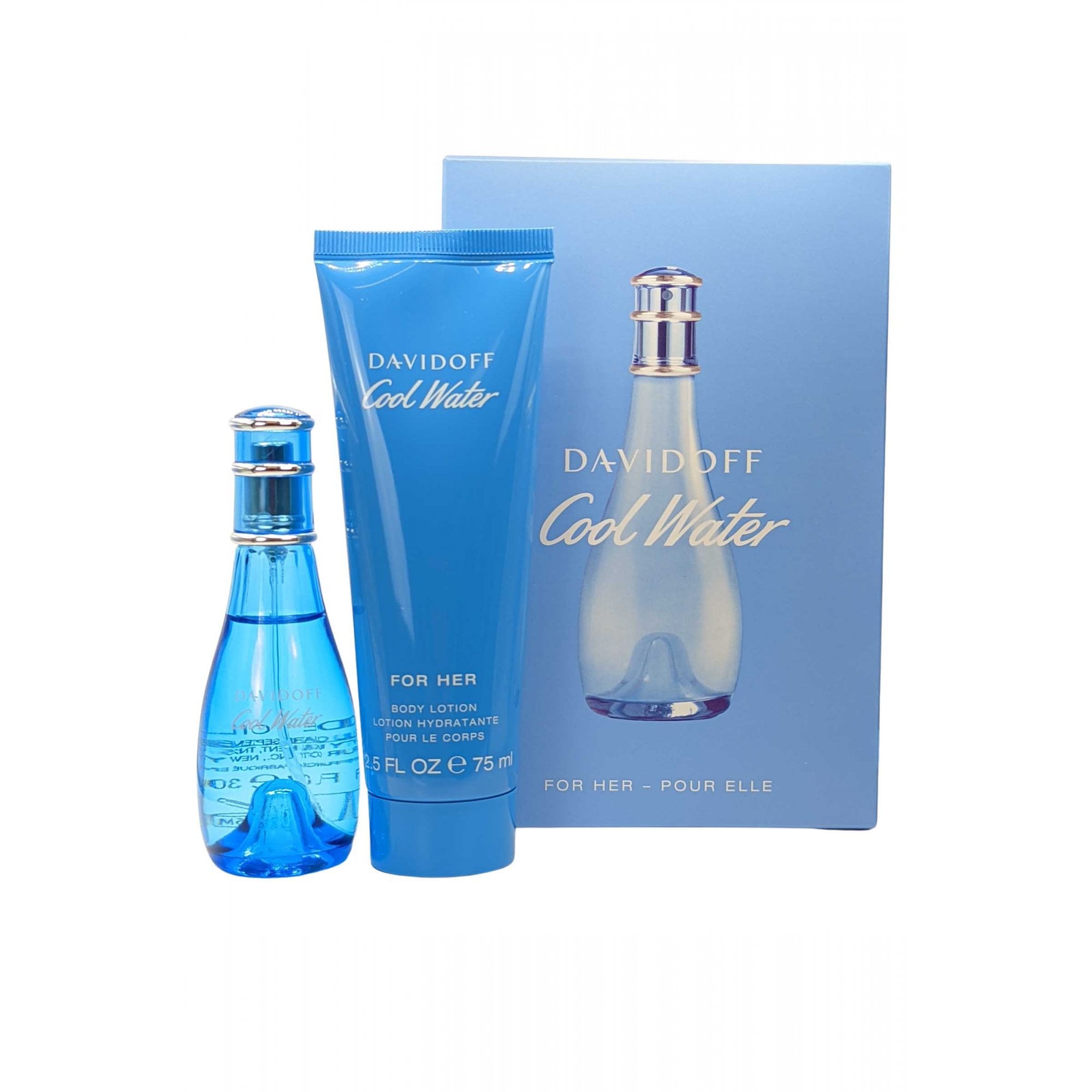 Davidoff Cool Water Woman Giftset Edt Spray 30ml/Body Lotion 75ml  set x 115 ml