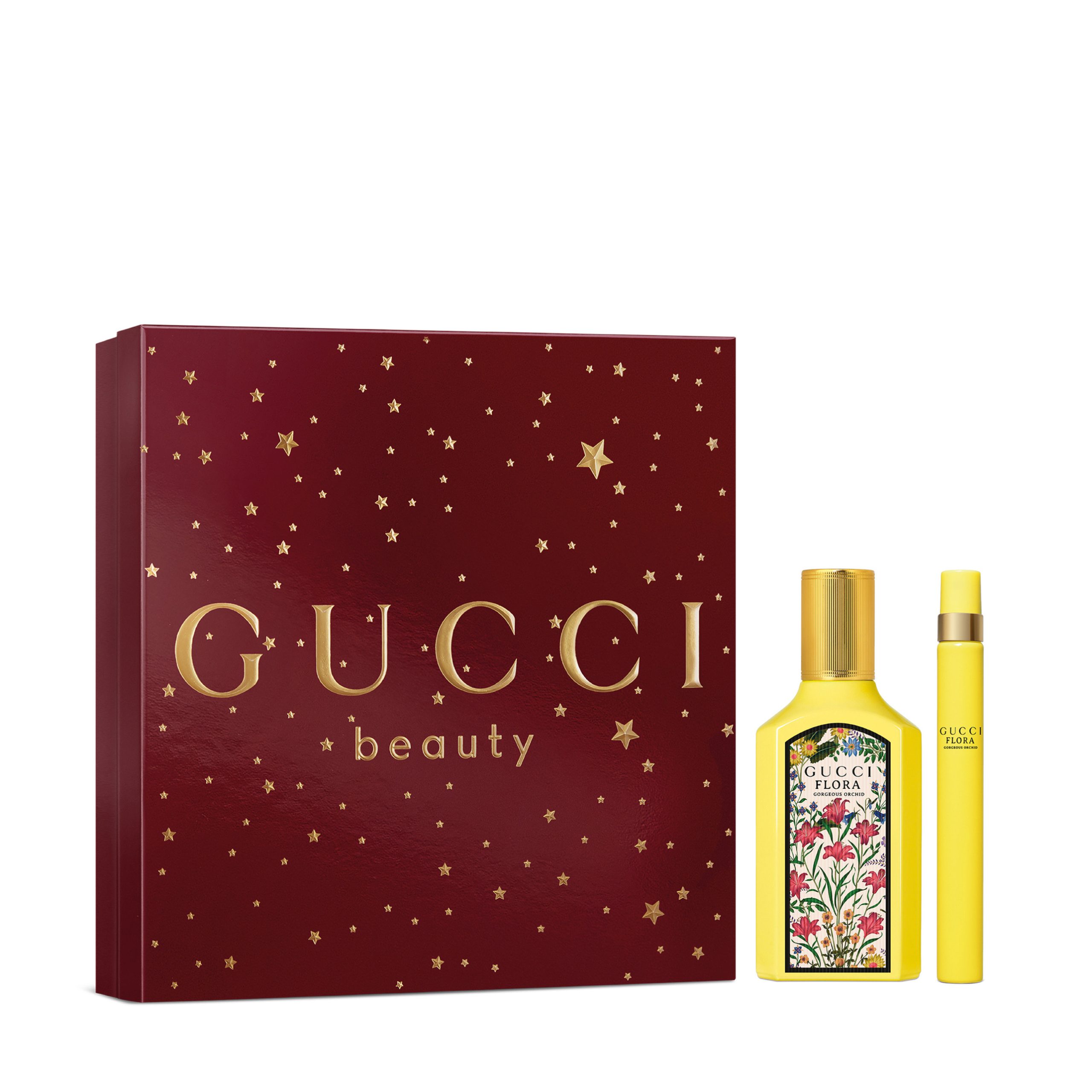 Gucci Flora Gorgeous Orchid Giftset Edp Spray 50ml/Mini Edp Spray 10ml   set x 60 ml