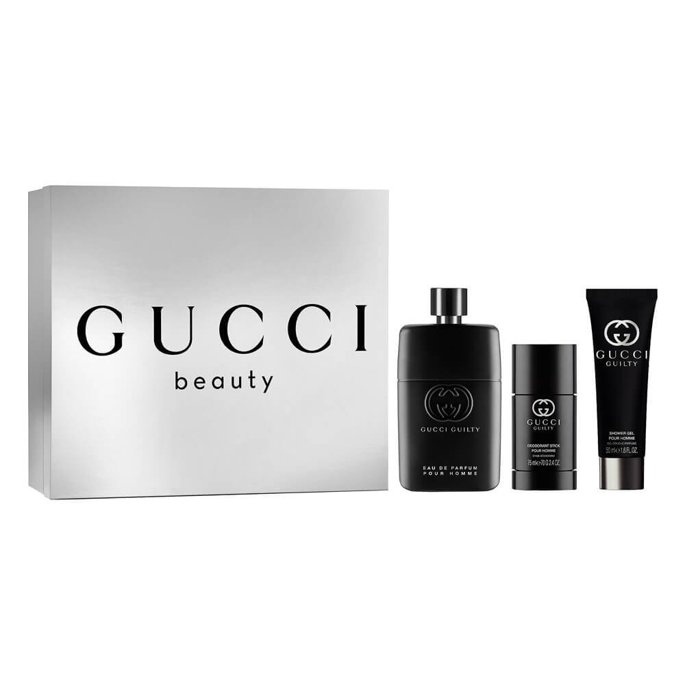 Gucci Guilty Pour Homme Giftset Edp Spray 90ml/Shower Gel 50ml/Deo Stick 75ml   set x 215 ml