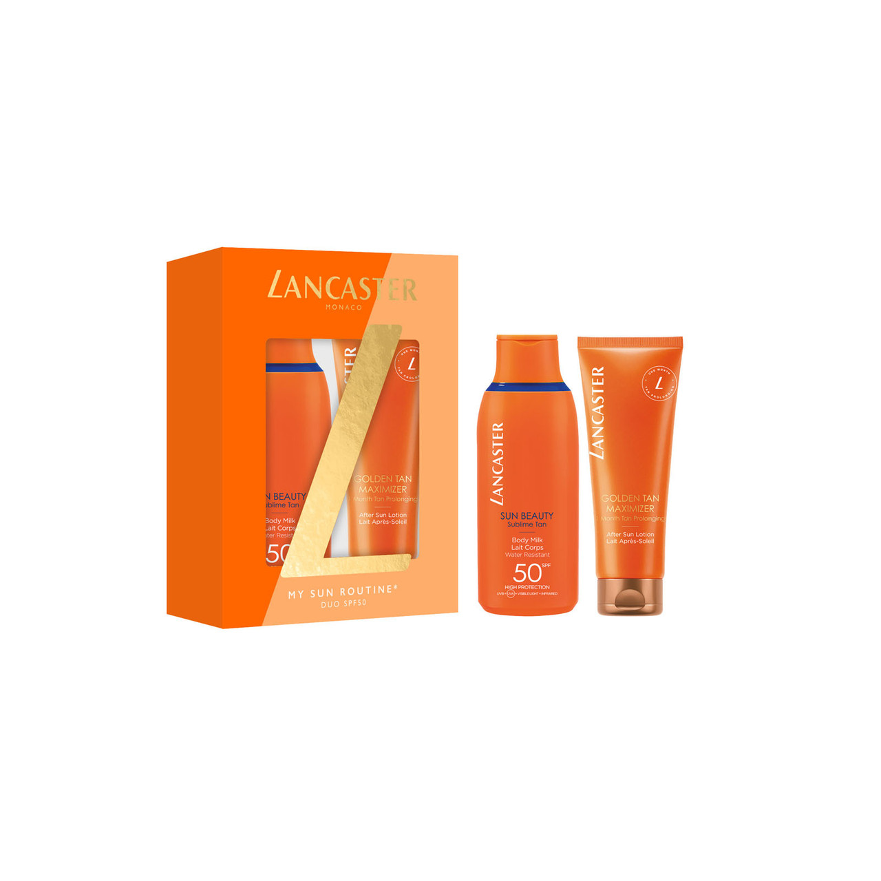 Lancaster My Sun Routine Duo SPF50 Kit Sun Beauty Body Milk SPF50 175 ml/Golden Tan Maximizer 125 ml   set x 300 ml