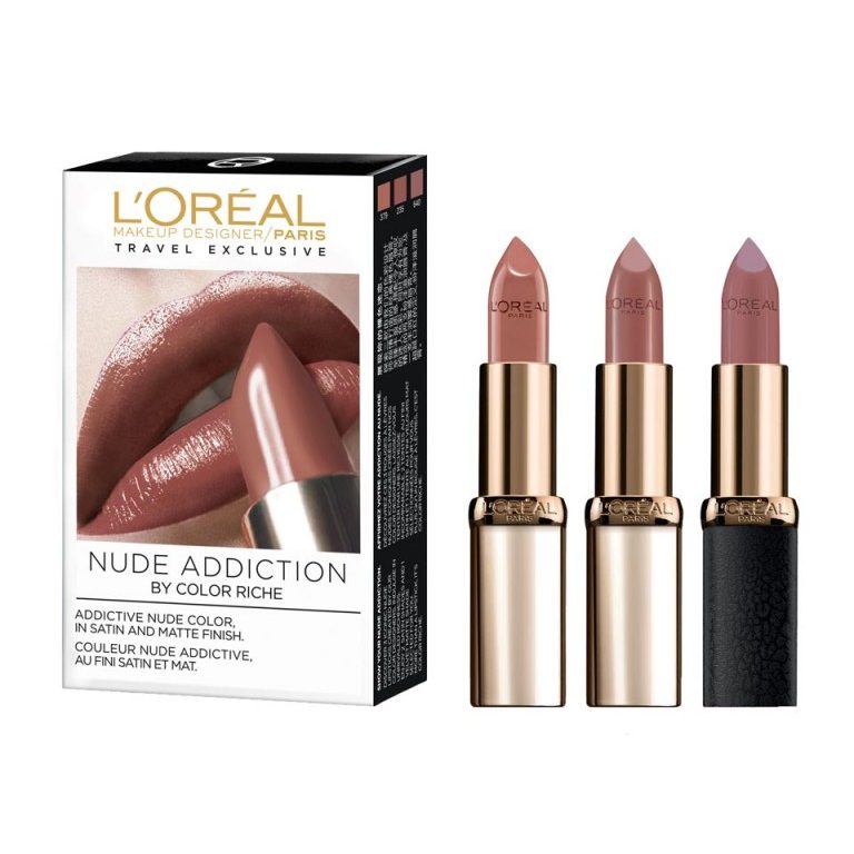L'Oreal Color Riche Lipstick TrioNude Addiction - #640/#379/#235  - 1 set x 14.4 ml