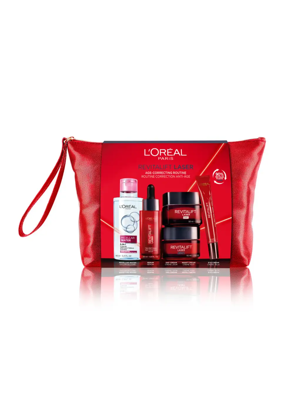 L'Oreal Revitalift Trex Oap Classic Bag Micellar Water 95 ml / Serum 30 ml / Day Cream 50 ml / Night Cream 50 ml / Eye Cream 15 ml   set x 240 ml