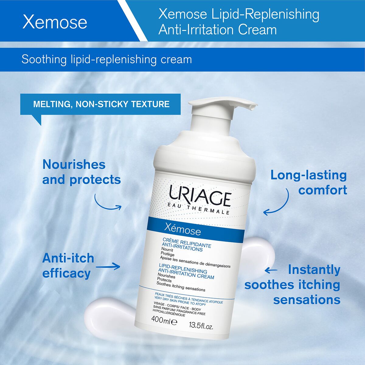 Uriage Xemose Lipid-Replen. Anti-Irritation Cream   400 ml