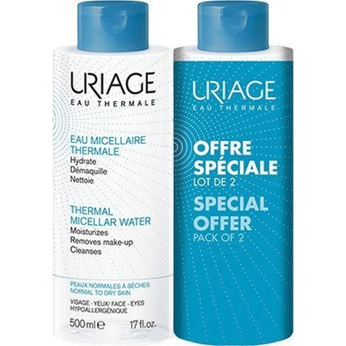 URIAGE Thermal Micellar Water for normal-dry skin, pack of 2 x 500 ml
