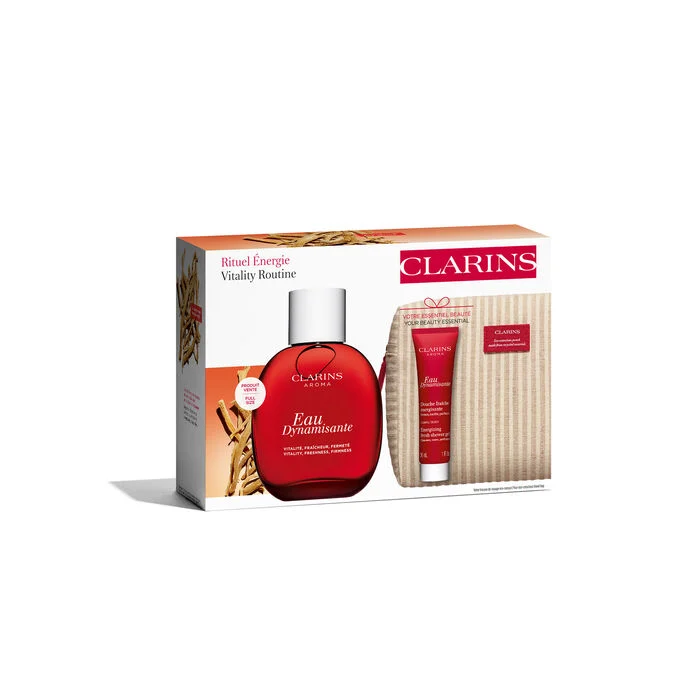 Clarins Eau Dynamisante Set Eau Dynamisante Fragrance Spray 100 ml / Eau Dynamisante Shower Gel 30 ml / Large Pouch   set x 130 ml