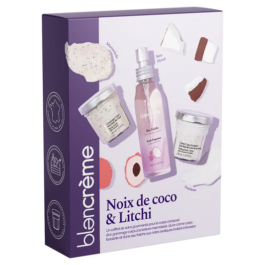 Blancreme Season Essentials Set - Coconut & Lychee French Fragrance 50ml/Soap 70gr/Body Scrub 40ml   set x 160 ml