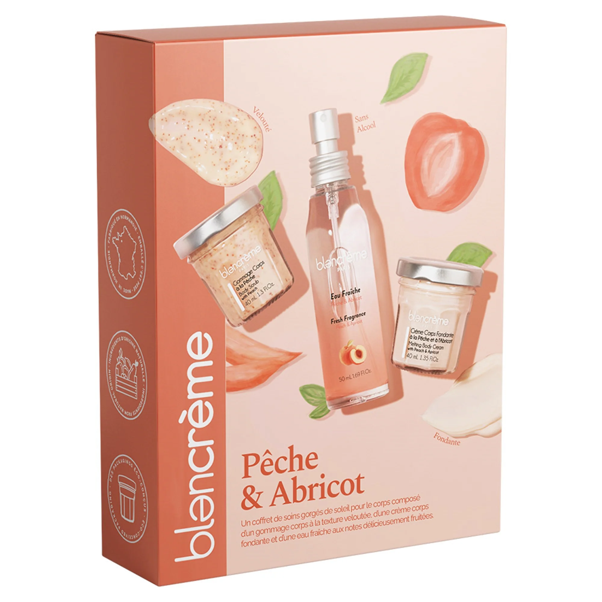 Blancreme Season Essentials Set - Peach & Apricot French Fragrance 50ml/Soap 70gr/Body Scrub 40ml   set x 160 ml