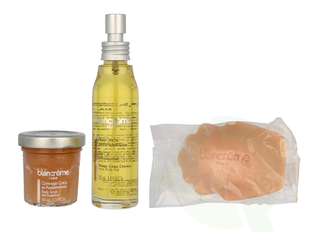 Blancreme Body Essentials Trio Set Dry Oil 50ml/Grapefruit Scrub 40ml/Grapefruit Soap 70gr   set x 160 ml