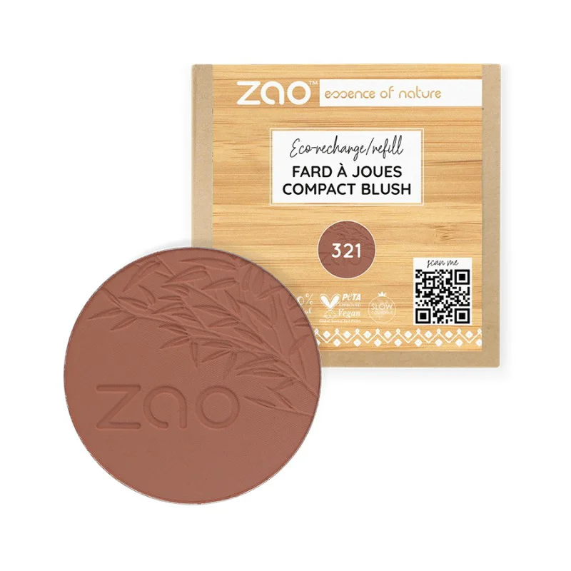 Zao Compact Blush - Refill #321 Orange Brown   9 g
