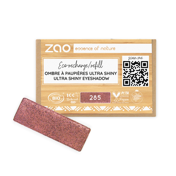 Zao Rectangle Shiny Eyeshadow - Refill #285 Metal Rose   1.3 g