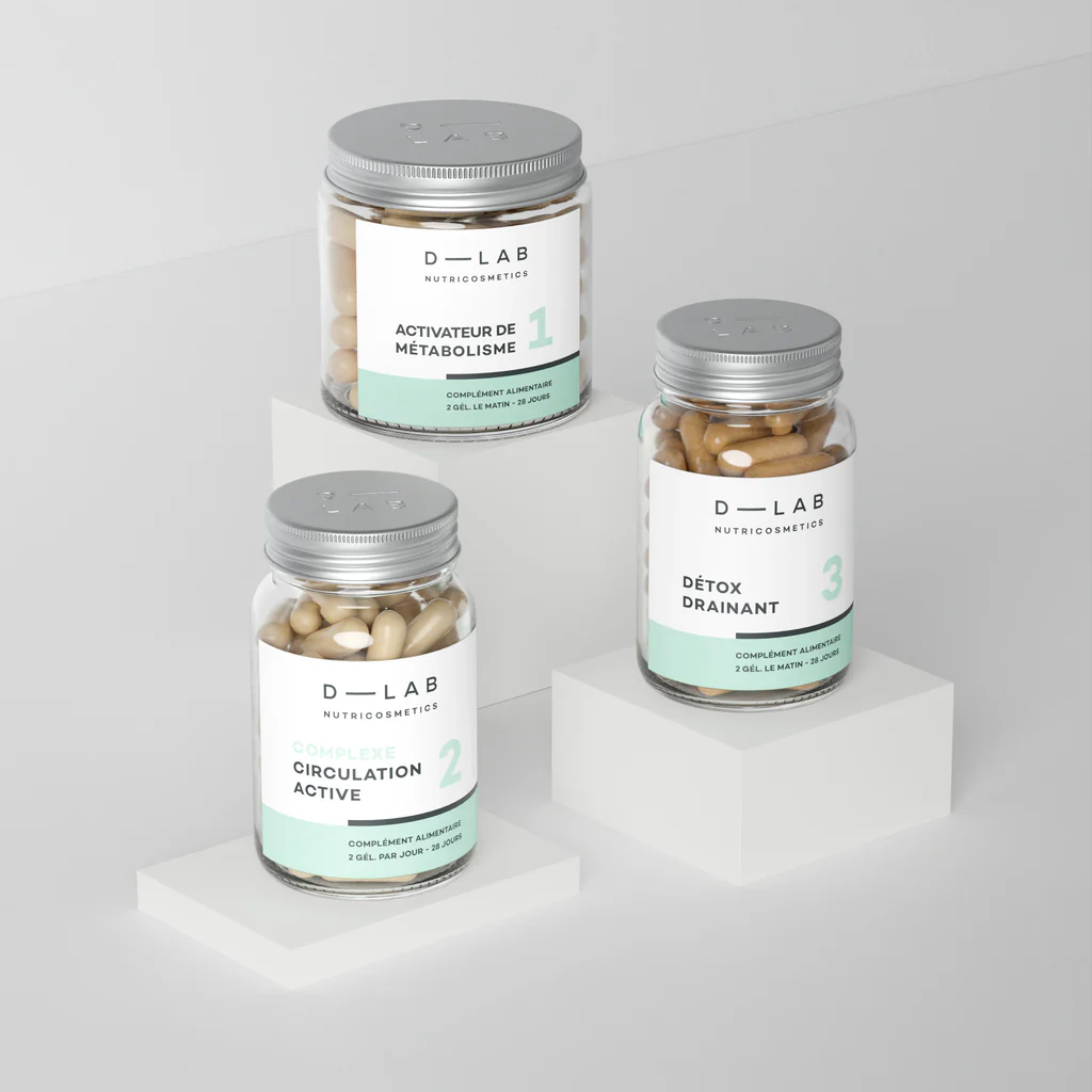 D-Lab Action Capitions Set Circulation Active 28 caps/Activateur De Metabolisme 28 caps/Detox Drainaint 28 caps   set x 3 piece