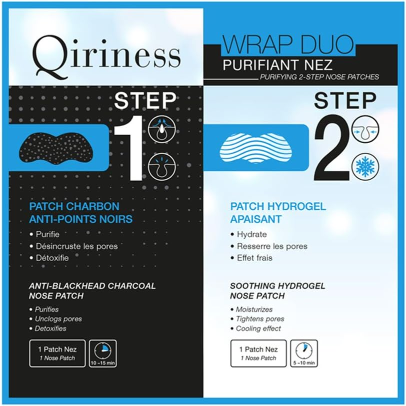 Qiriness Wrap Duo Purifying 2-Step Nose Patches   30 g