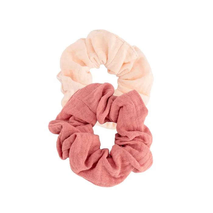 Bachca Paris Stretchy Cotton Scrunchie Set 2 Pieces Nude & Terracotta