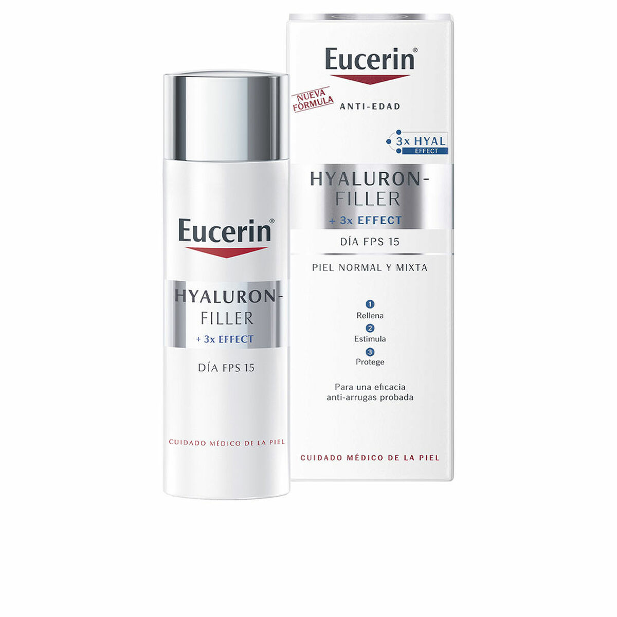 Eucerin Filler Αντιγηραντική Κρέμα Προσώπου Ημέρας με SPF15 για Κανονικές/Μικτές Επιδερμίδες με Υαλουρονικό Οξύ 50ml