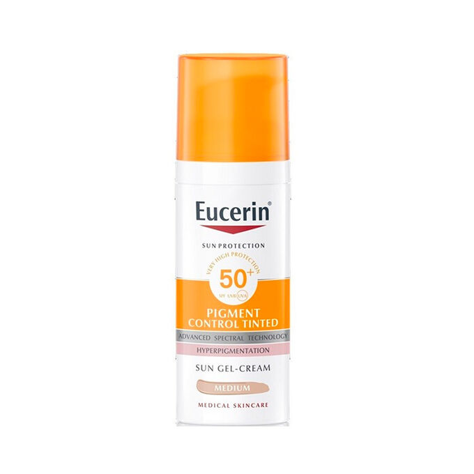 Eucerin Sun Protection Αντηλιακό Gel Προσώπου SPF50 με Χρώμα Medium 50ml