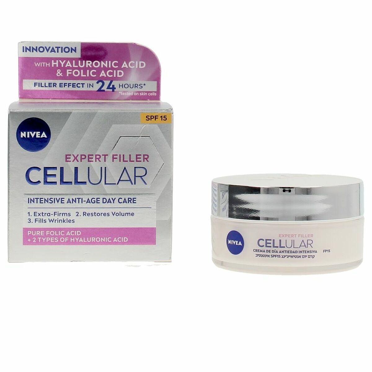 NIVEA CELLULAR FILLER hyaluronic & folic day cream SPF15 50 ml