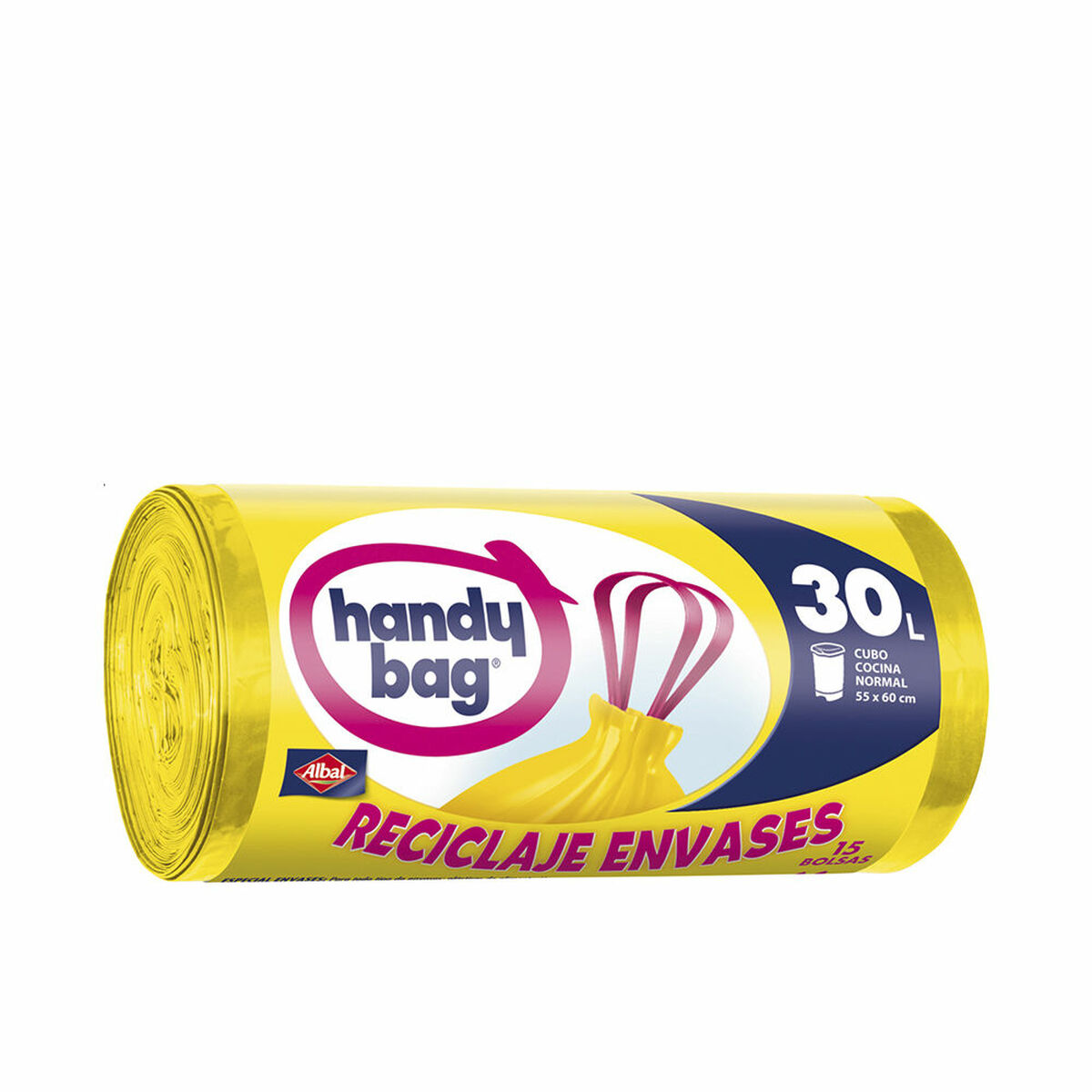 ALBAL YELLOW RECYCLED HANDY BAG garbage bag 30 liters 15 u