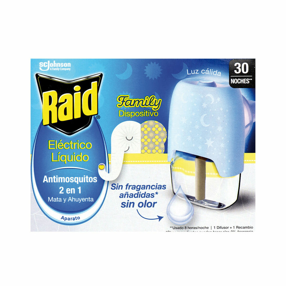 RAID FAMILY ANTI-MOSQUITO device + refill 30 nights