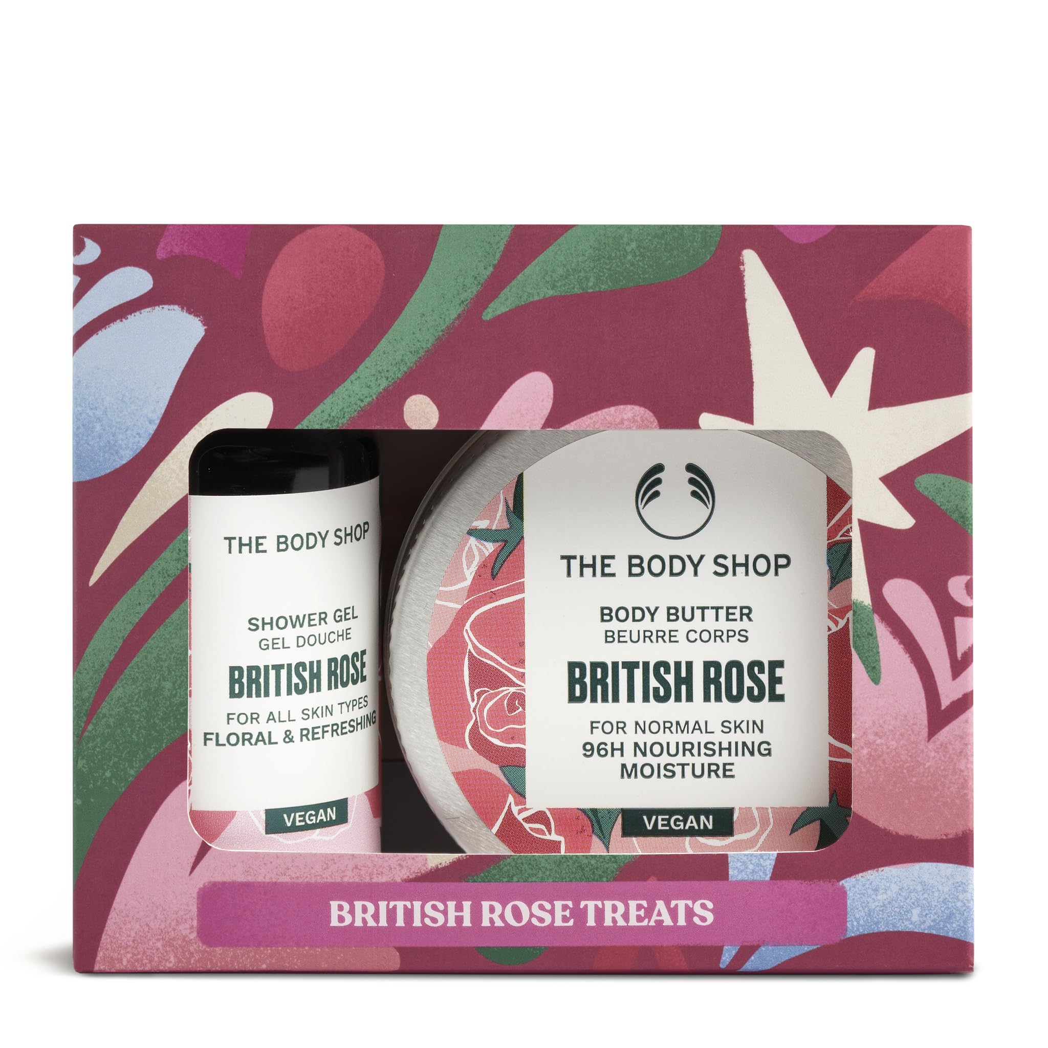 THE BODY SHOP BRITISH ROSE set 2 pcs shower gel 60ml + body butter 50ml