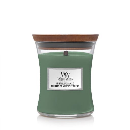 Woodwick Mint Leaves & Oak Medium Hourglass Candle   1 piece x 0